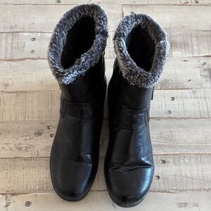 Chaoslook Women's Black Fur-Lined Winter Boots